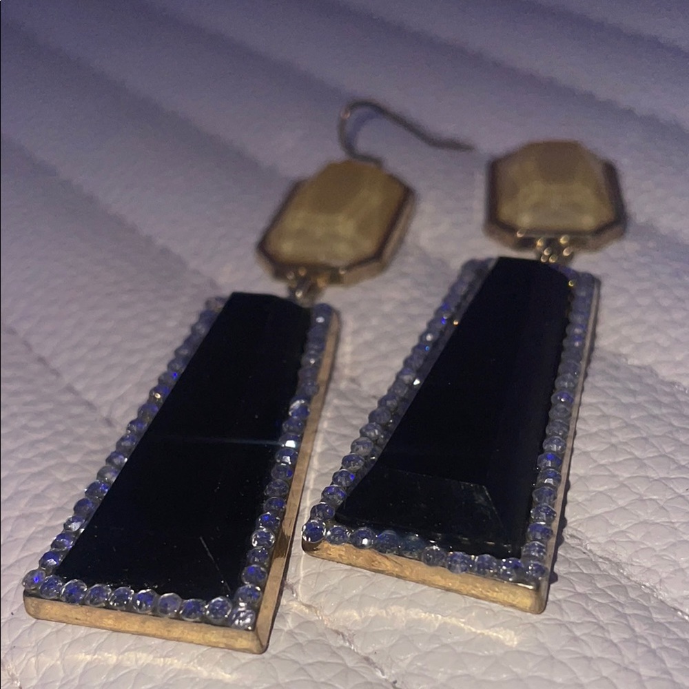 Elegant Black and Gold Drop Earrings